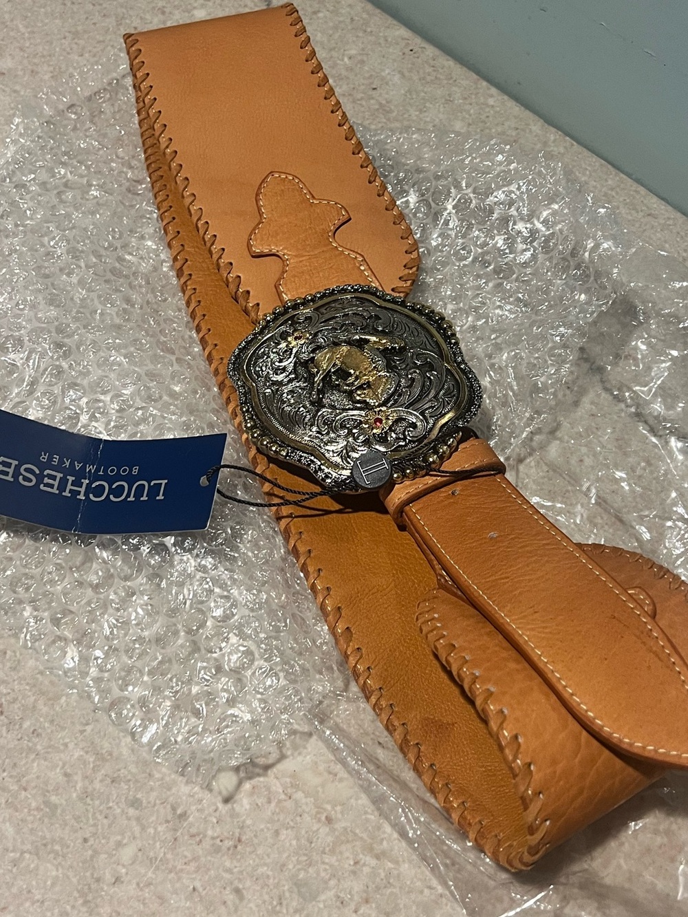 Lucchese TROPHY BUCKLE BELT - NWT - L - Picture 6 of 16